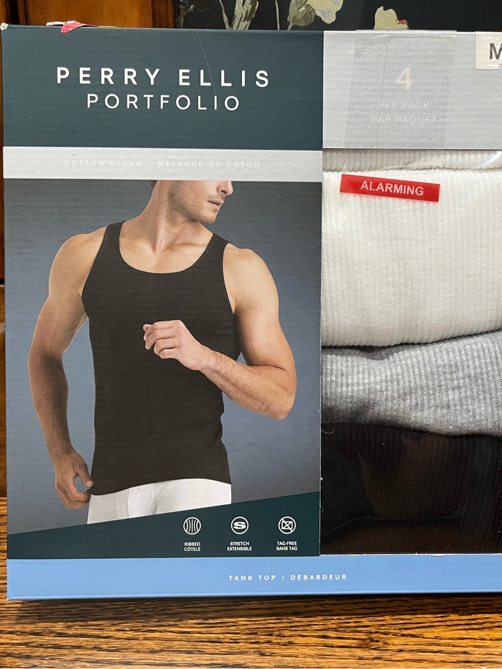 Perry Ellis Portfolio Men’s Ribbed Tank Tops – 3-Pack | Medium